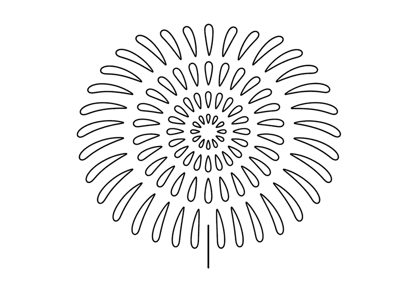 打ち上げ花火「四重芯」の塗り絵