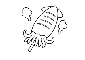 いか焼きの塗り絵