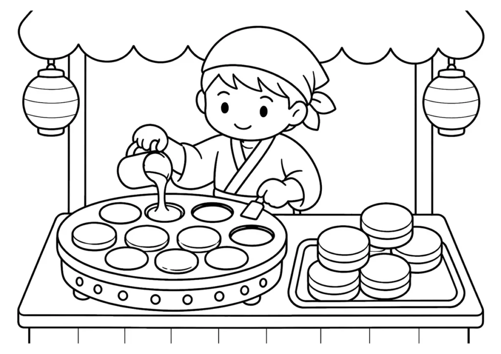 今川焼の塗り絵