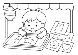 型抜きの塗り絵