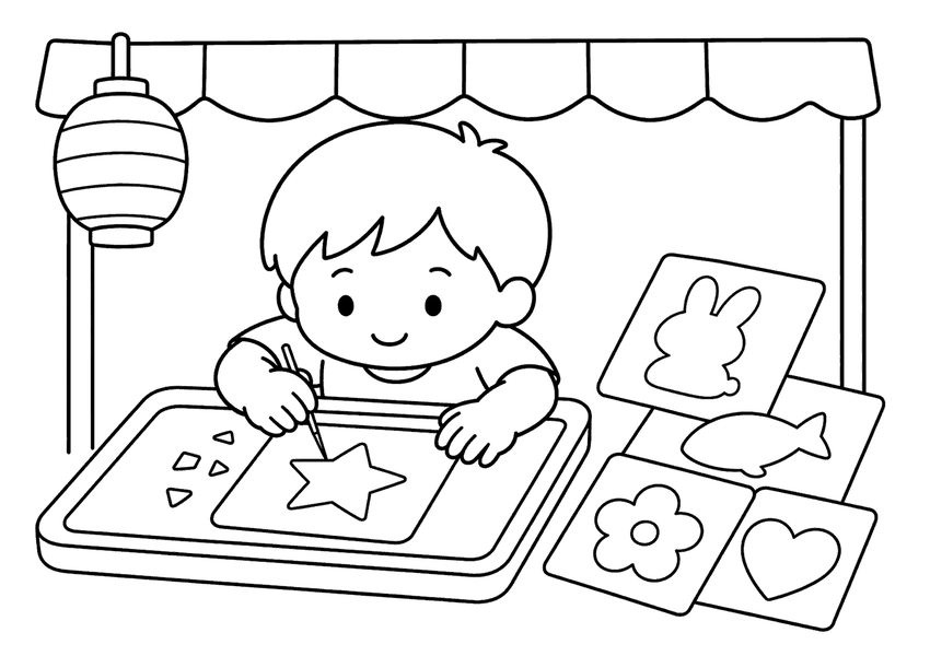 型抜きの塗り絵
