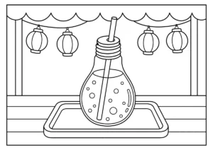 電球ソーダの塗り絵