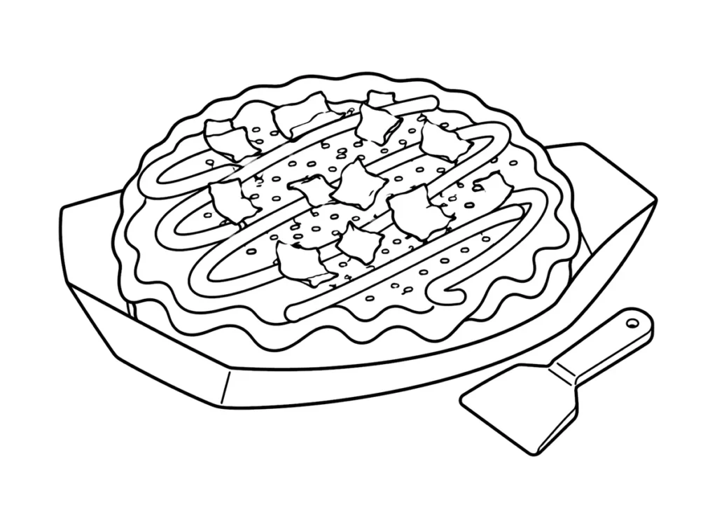 お好み焼きの塗り絵