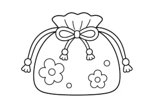 巾着の塗り絵
