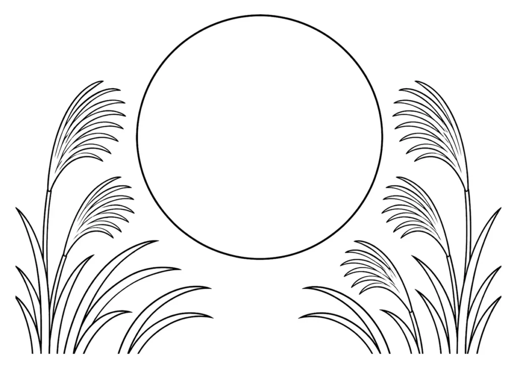 十五夜（中秋の名月）の塗り絵