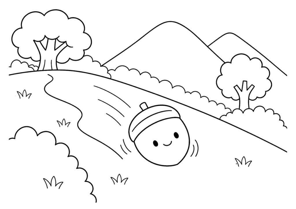どんぐりころころ１の塗り絵
