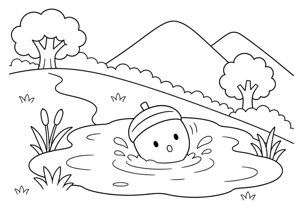 どんぐりころころ２の塗り絵