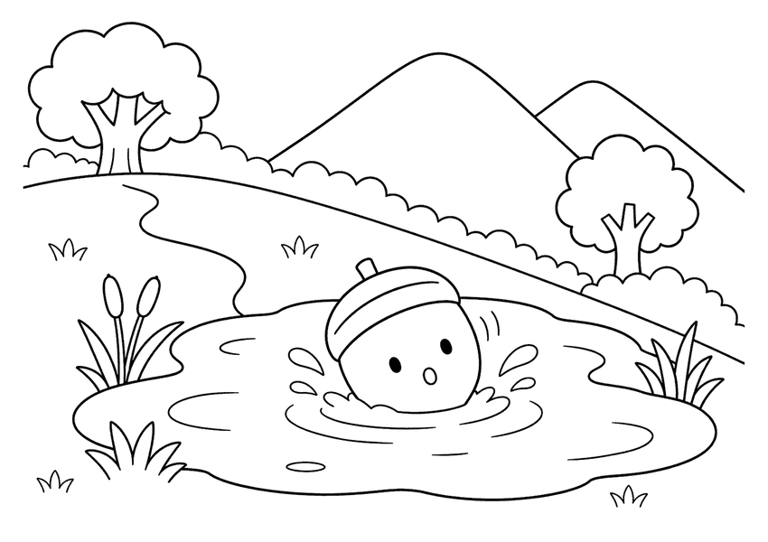 どんぐりころころ2の塗り絵