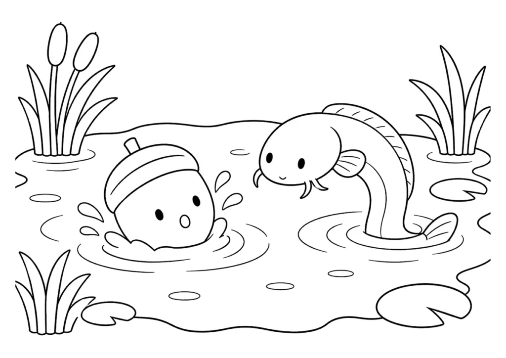 どんぐりころころ３の塗り絵