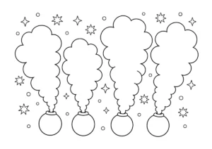 けむり玉の塗り絵