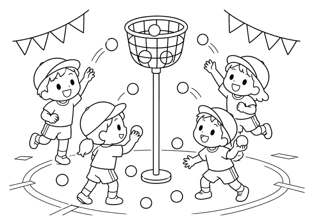 玉入れの塗り絵