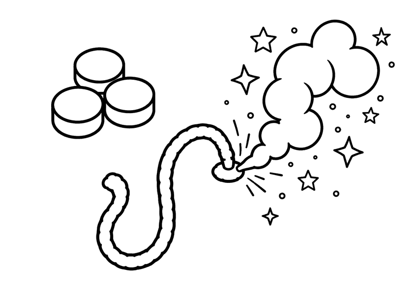 へび花火の塗り絵