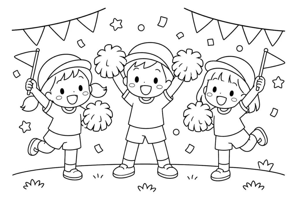 応援団の塗り絵