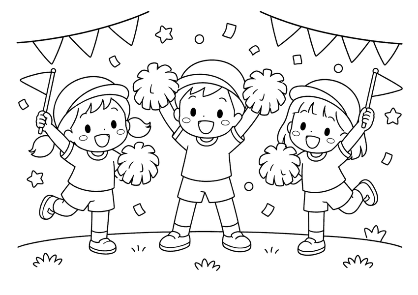 応援団の塗り絵