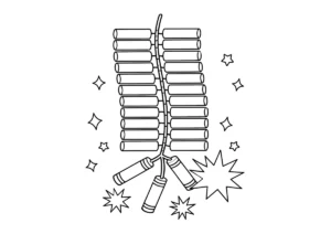 爆竹の塗り絵