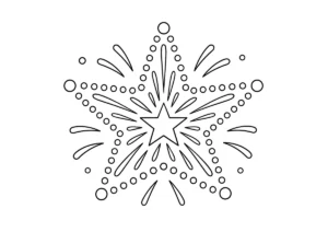 打ち上げ花火「星」の塗り絵