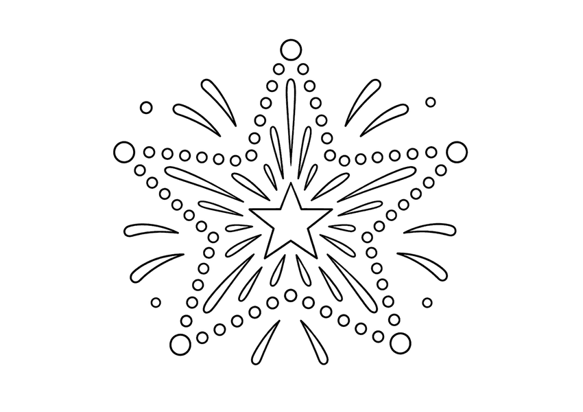 打ち上げ花火「星」の塗り絵
