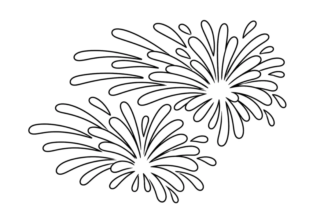 打ち上げ花火「残光」の塗り絵