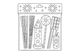 花火セットの塗り絵
