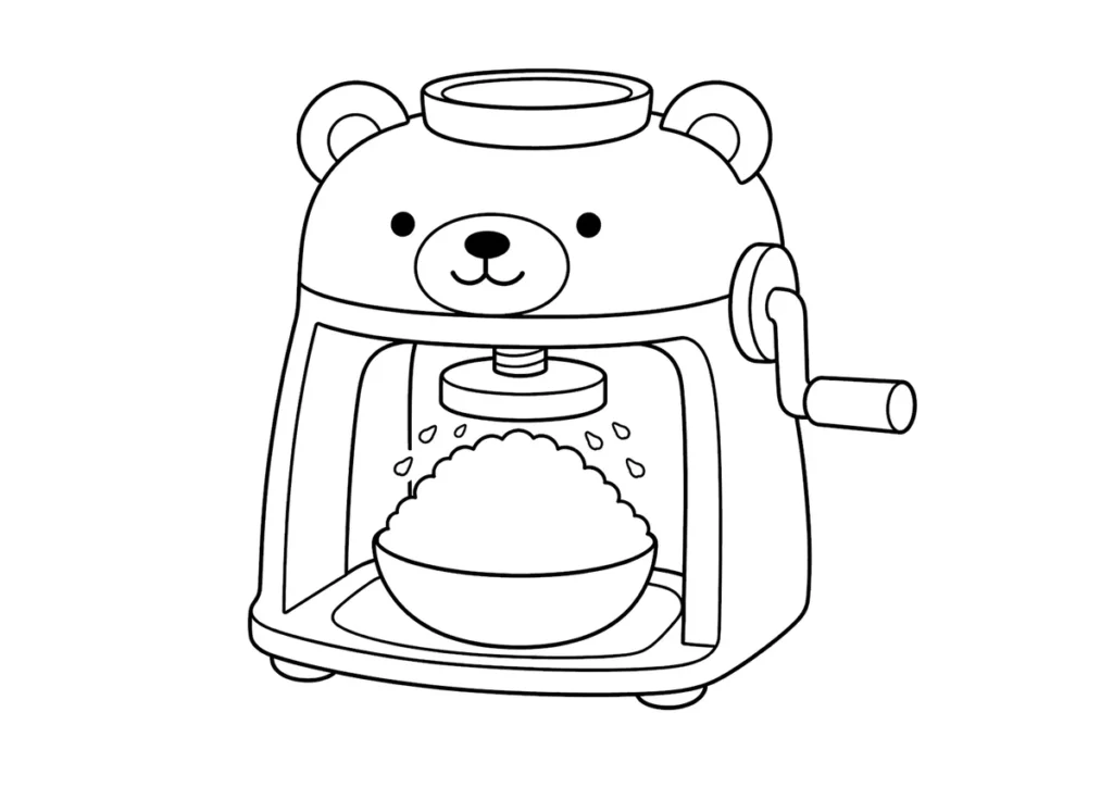 かき氷機の塗り絵