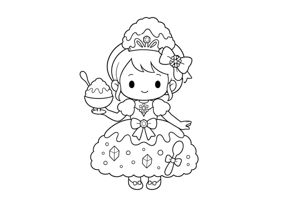 かき氷プリンセスの塗り絵
