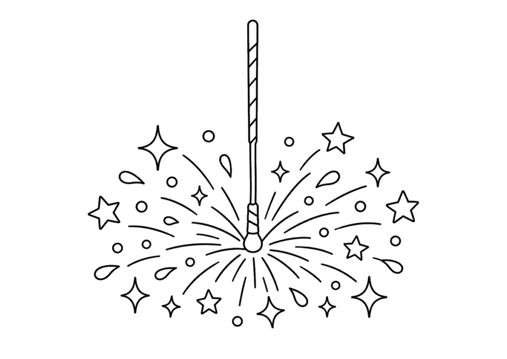 線香花火の塗り絵
