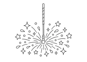 線香花火の塗り絵