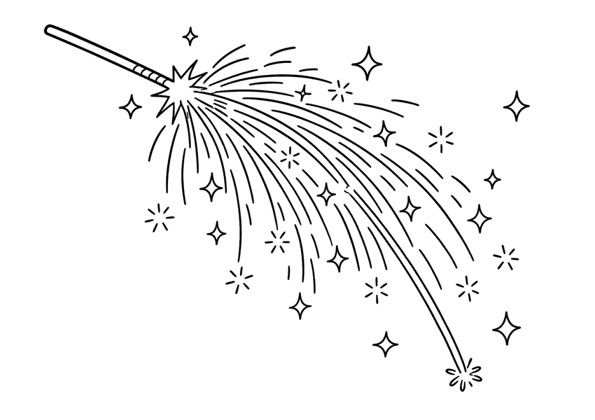すすき花火の塗り絵
