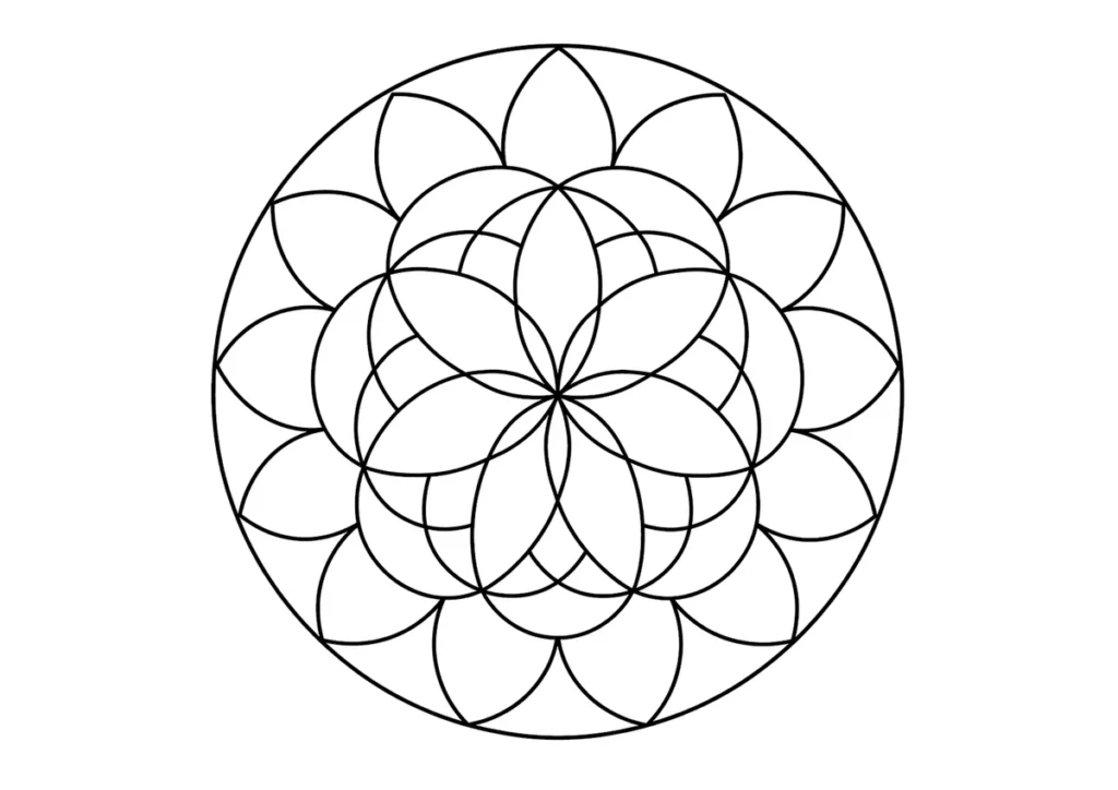 花の曼荼羅の塗り絵