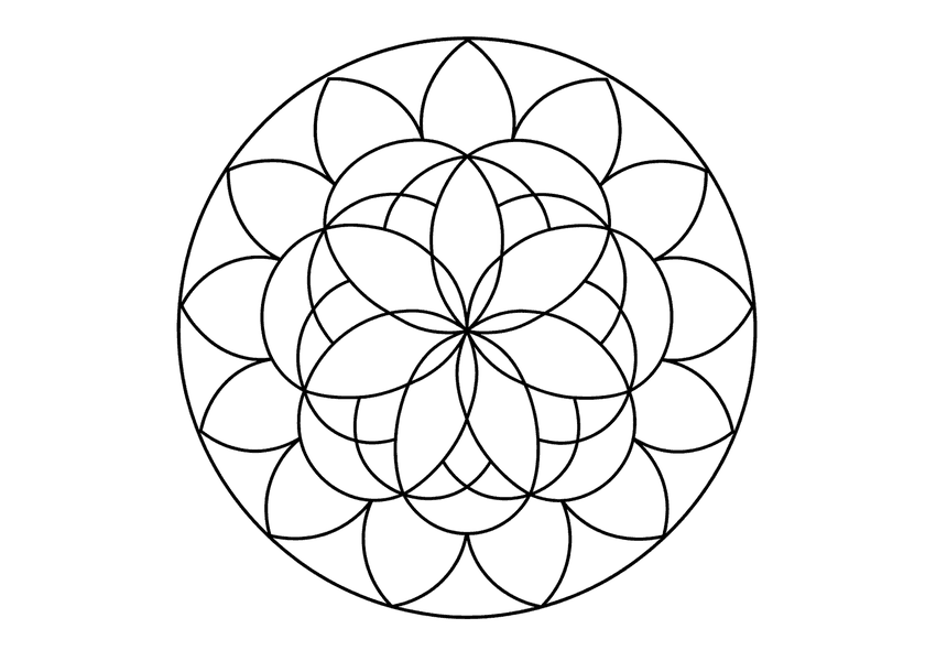 花の曼荼羅の塗り絵
