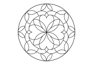 四つ葉の曼荼羅の塗り絵