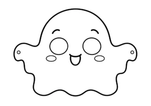 ハロウィンお面「おばけ」の塗り絵