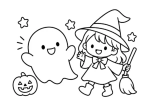 おばけと魔女の塗り絵