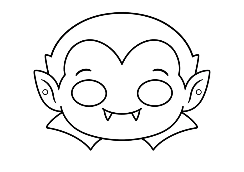 ハロウィンお面「吸血鬼」の塗り絵