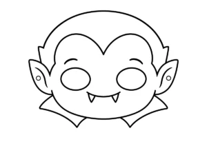 ハロウィンお面「吸血鬼」の塗り絵