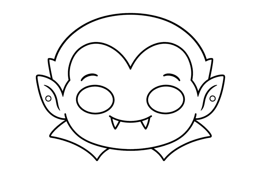ハロウィンお面「吸血鬼」の塗り絵