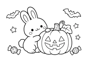 うさぎとジャックオーランタン