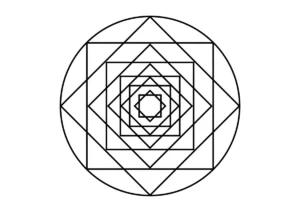 四角形の曼荼羅の塗り絵