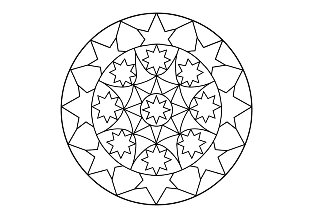 星の曼荼羅の塗り絵
