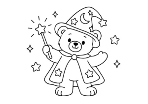 魔法使いのくまの塗り絵