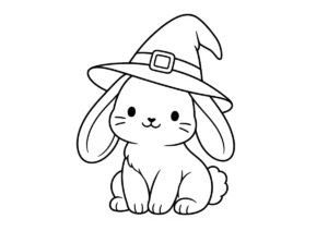 魔法使いのうさぎの塗り絵
