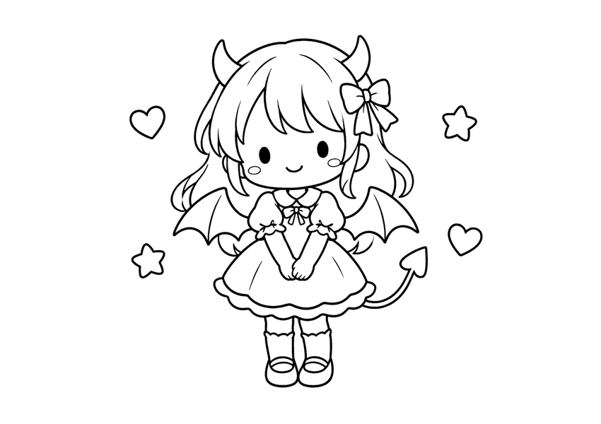 小悪魔の塗り絵