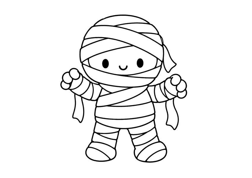 ミイラの塗り絵