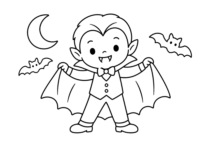 吸血鬼（ヴァンパイア）の塗り絵