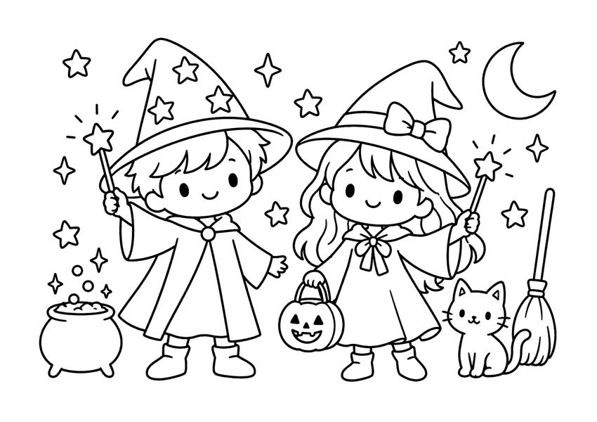 魔法使いの塗り絵
