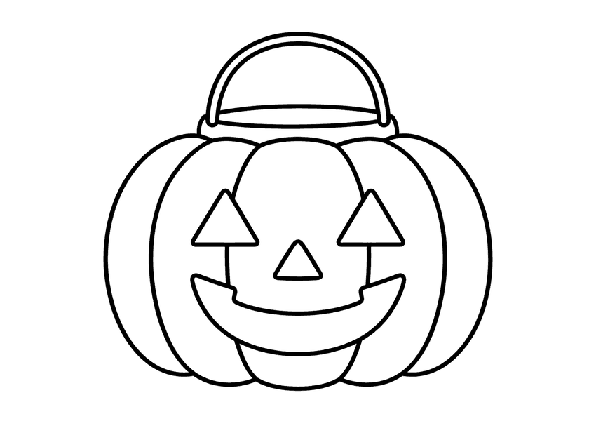 ハロウィンランタンの塗り絵