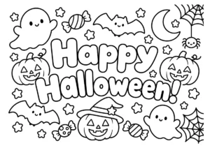 Happy Halloween１の塗り絵