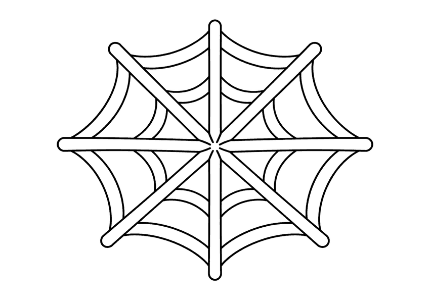 くもの巣の塗り絵